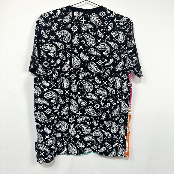 Switch Remarkable Black/Pink/Orange/Teal Paisley Bandana T Shirt Sz Large - Picture 5 of 5